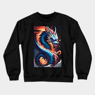 Red and blue Chinese dragon Crewneck Sweatshirt